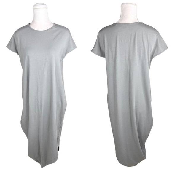 Sz 10-12 Universal Standard gray asymmetric Geneva midi t-shirt dress XS large - Picture 7 of 16